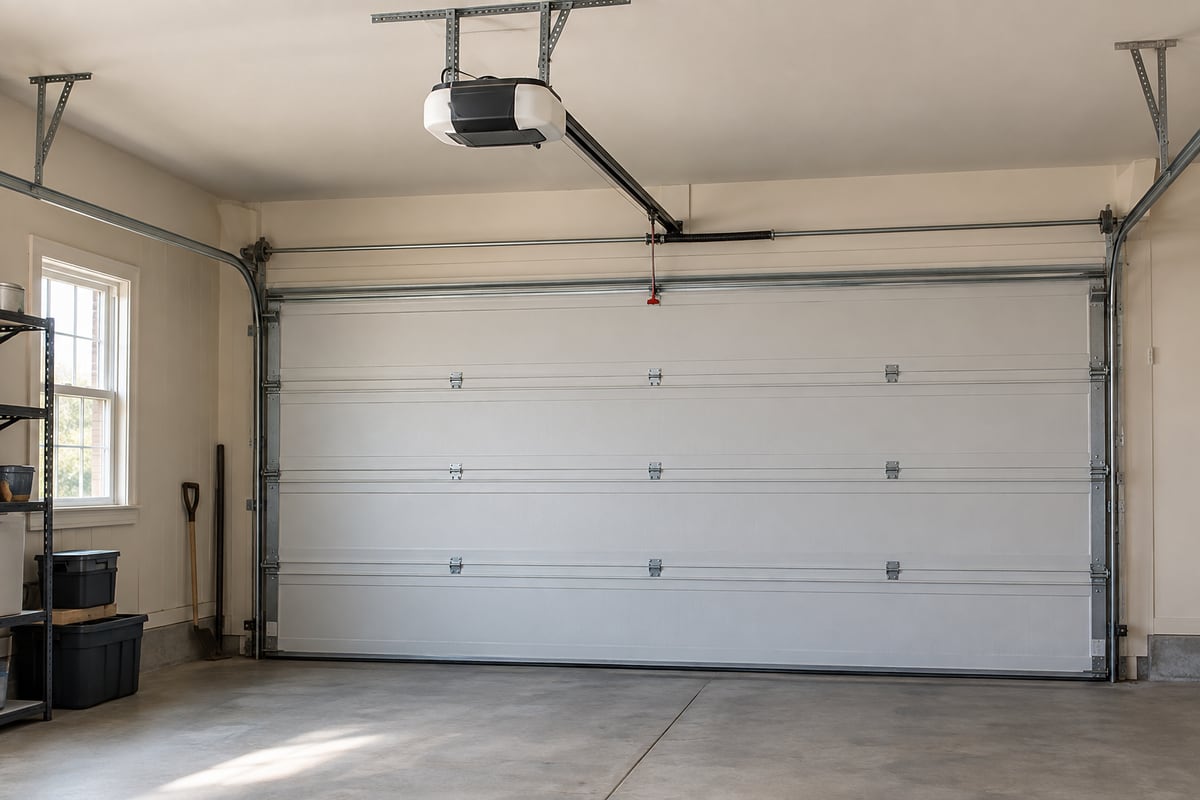 Garage door opener mounting and installation arrangement